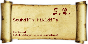 Stuhán Miklós névjegykártya