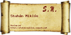 Stuhán Miklós névjegykártya