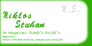 miklos stuhan business card